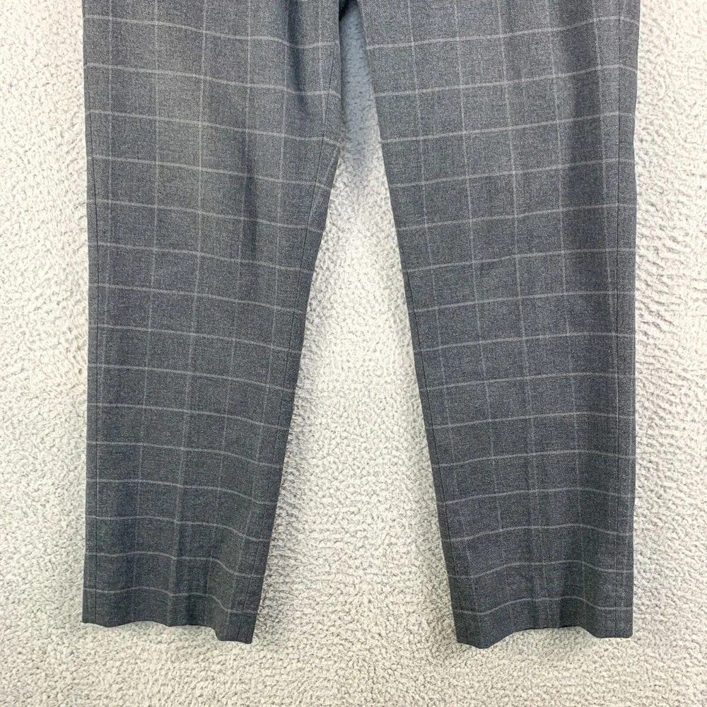 Banana Republic Aiden Pants Mens 32 Gray Plaid Business Casual Khakis Fit 34x28‎